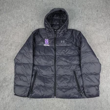 Northwestern Wildcats Jacket Mens Medium Down Puffer Coat Hoodie Under Armour