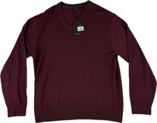 Raffi Bronson Sweater Men  s Size XL Merino Wool Burgundy Minimalist Luxury NWT