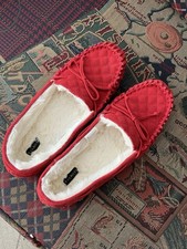 Talbots Women's Genuine Leather Moccasin Slippers Size 10M