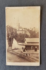 CDV Cabinet photo, Post Office at the depot (?), RR tracks next to PO