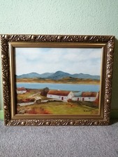VNTG Original Oil Painting On The Board Irish Countryside Signed Pat Gallagher