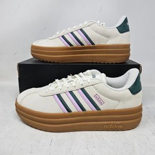 Adidas VL Court Bold Off White Green Platform Casual Shoe JI1788 Women's Sz 9.5