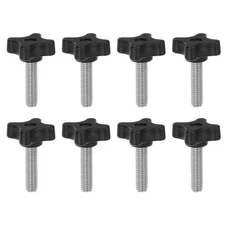 8pcs Star Knobs M8 x 35mm Metric Threaded Stud 32mm 4-Point Head Clamping Screws