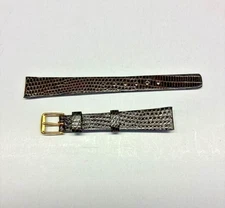 13mm Brown Genuine Lizard Watch Band - USA