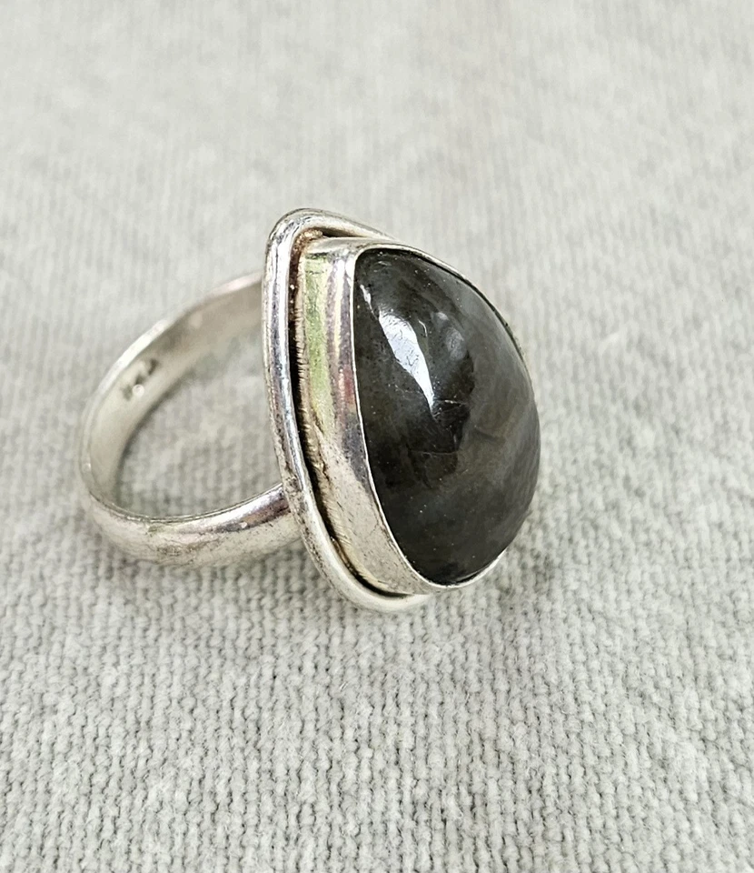 Anillo de plata de ley/925 labradorita joyería de regalo vintage Foto 4 de 4