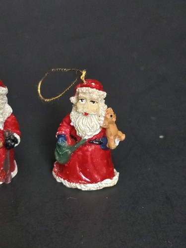 Minature Santa Lot Of 5 Ornament Tree Bear Red Christmas Diorama Decorations - Picture 11 of 14