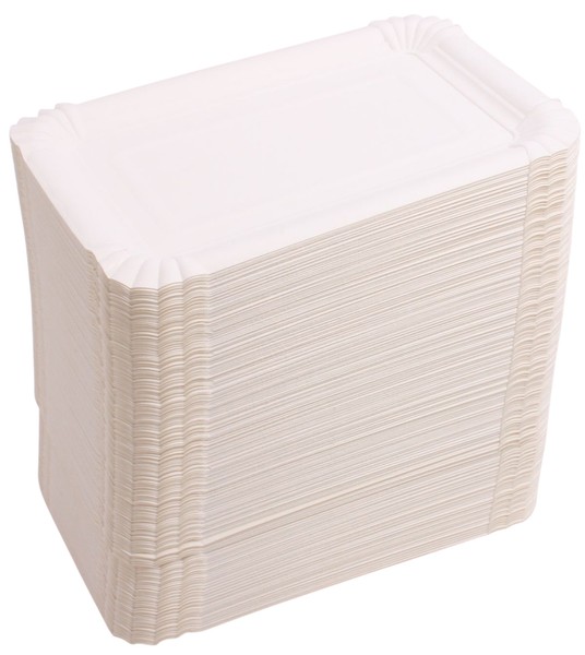 Pappteller Eckig 13X20 Cm Weiß 250 Stk Einwegteller Kuchenteller Einweggeschirr-image