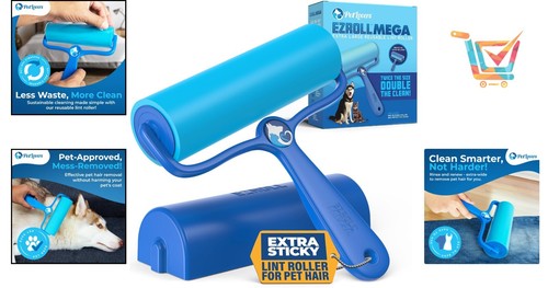 Reusable 6.3" Lint Roller Sticky Multi-Surface Cleaner for Pet Hair, Clothes - Picture 2 of 10