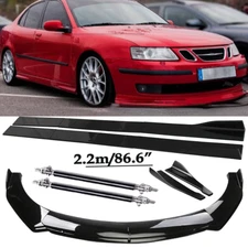 Front Bumper Lip Spoiler Side Skirts Rear Lip Glossy Black For Saab 9-3 9-5