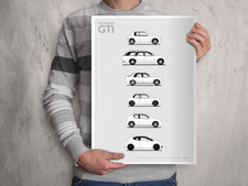 POSTER - PEUGEOT GTI EVOLUTION B+W - (A4 A3 A2 Sizes) 205, 309, 505, 206, 208