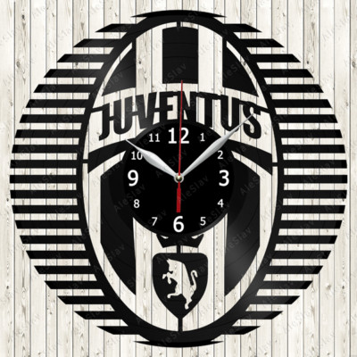 Juventus Football Vinyl Record Wall Clock Decor Handmade ...