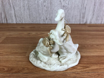 Weiße Keramik Ente Figur 5'' groß