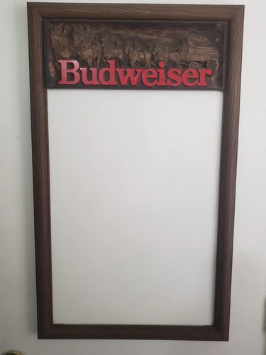 Budweiser Beer Clydesdale Horses Dry Erase Message Menu Board Sign 18x32 Vintage