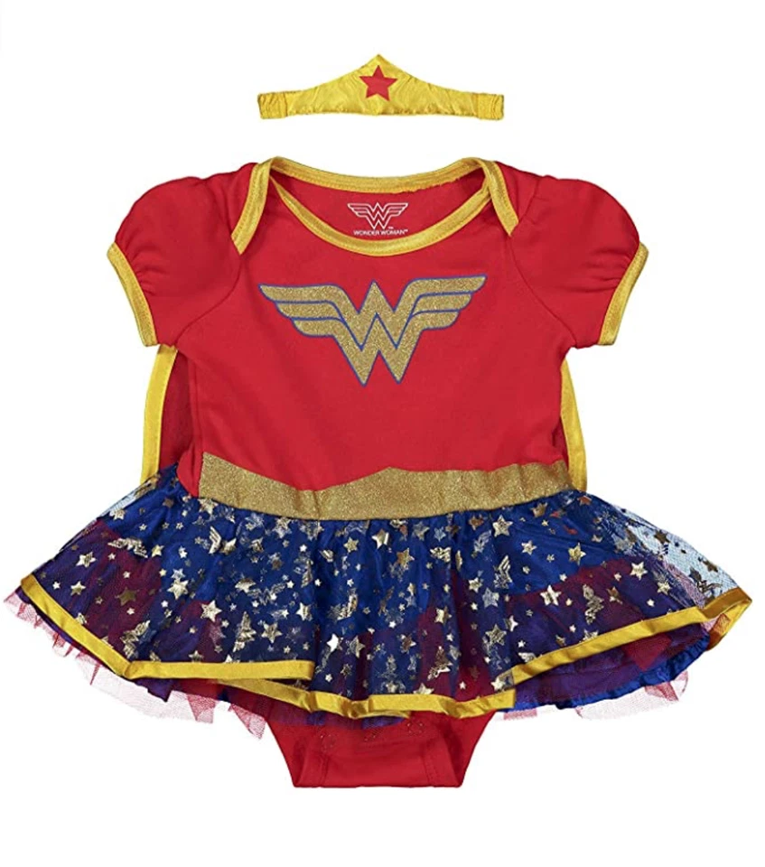 Wonder Woman DC Baby Girl's Halloween Costume Super-Hero Tiara & Cape 6-9 months - Image 2 of 4