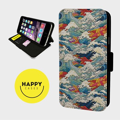 JAPANESE WAVE ART ICONIC - Kunstleder Klapp Handy Hülle Cover - iPhone/Samsung