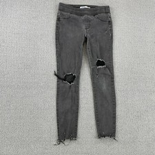 Old Navy Women's Jeans 6 Rockstar Pull On Jegging Faded Black Denim Distressed