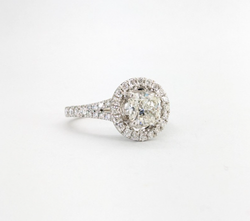 14K White Gold GIA .93ct Cushion Diamond Halo Engagement Ring P560-Fox1355 - Picture 2 of 14