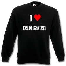 Sweatshirt Sweater I Love Cellokasten für Damen Herren und Kinder Schwarz Weiss