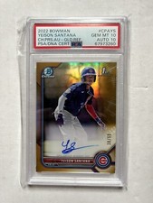 2022 Bowman Chrome Yeison Santana 1st Auto Gold /50 PSA 10/10 RC