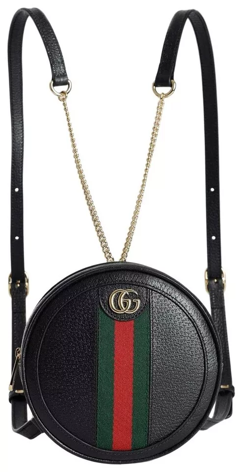 Gucci Ophidia Mini GG Web Leather Crossbody Bag Black