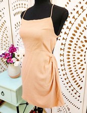 Mink Pink-Apron Dress-Sz Small Peach Tie Back Mini Dress