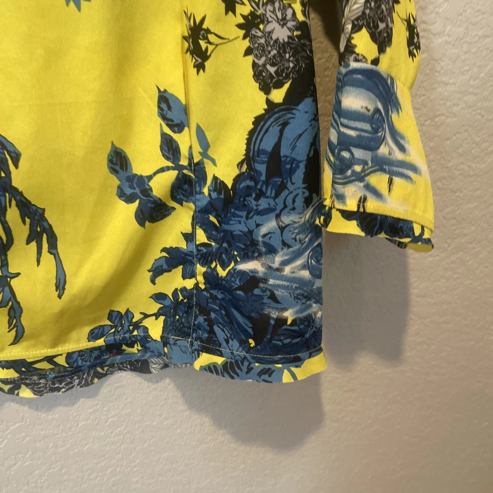 JULIENNE W WESTON WEAR Anthropologie Yellow Blouse Floral Long Sleeve Xsmall XS - Image 3 of 4