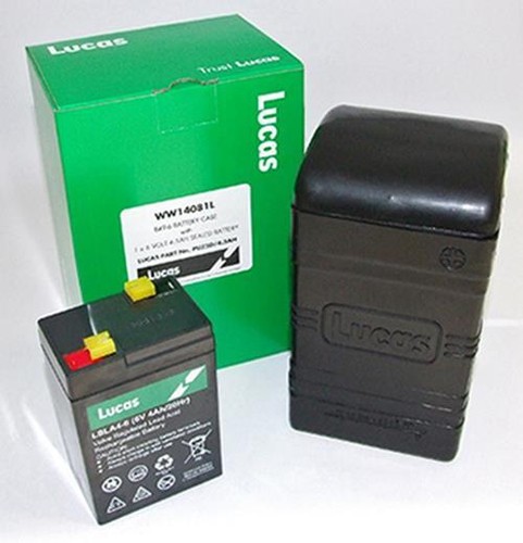 GENUINE LUCAS B49-6 BATTERY BOX PUZ5D & 6V 4.5AH BATTERY - BSA TRIUMPH NORTON - Picture 10 of 10