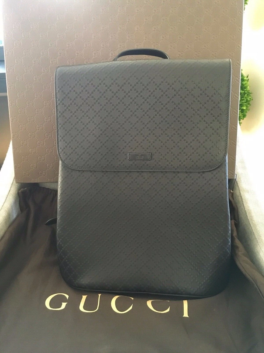 Gucci Men s Black Leather Backpack 368565 AIZIG 1000 36 BRAND NEW