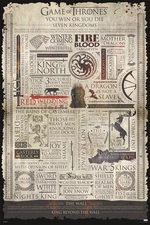 GAME OF THRONES INFOGRAPHIC 24X36 POSTER TV SHOW SERIES HBO FUN COOL AMAZING FUN
