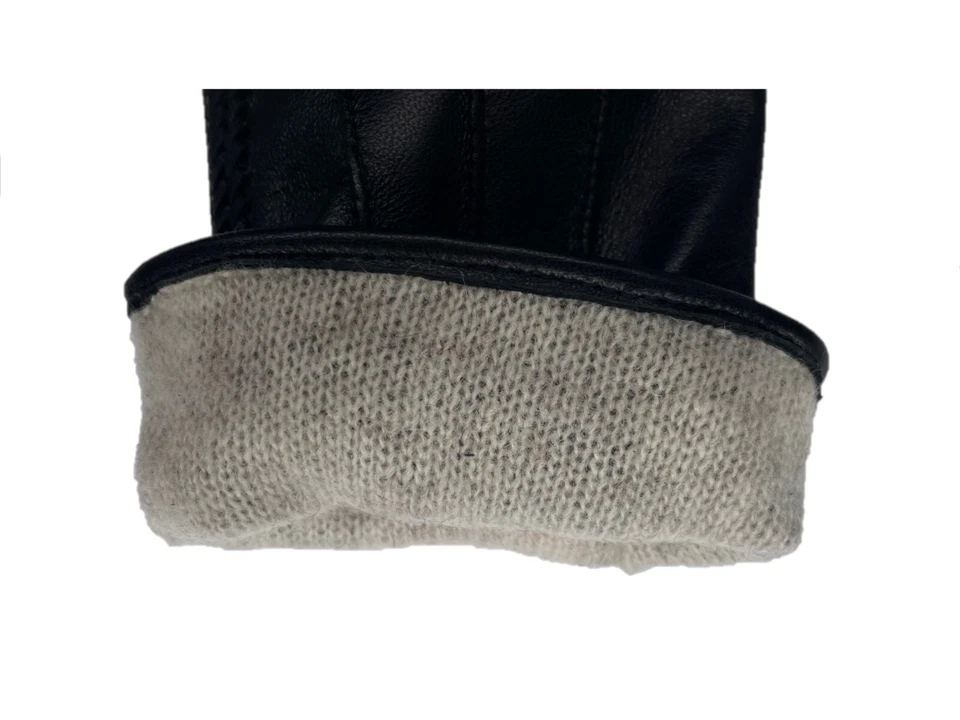 Women's SHEEPSKIN leather Braided winter gloves w/ Cashmere lining (#102) - Image 3 of 3