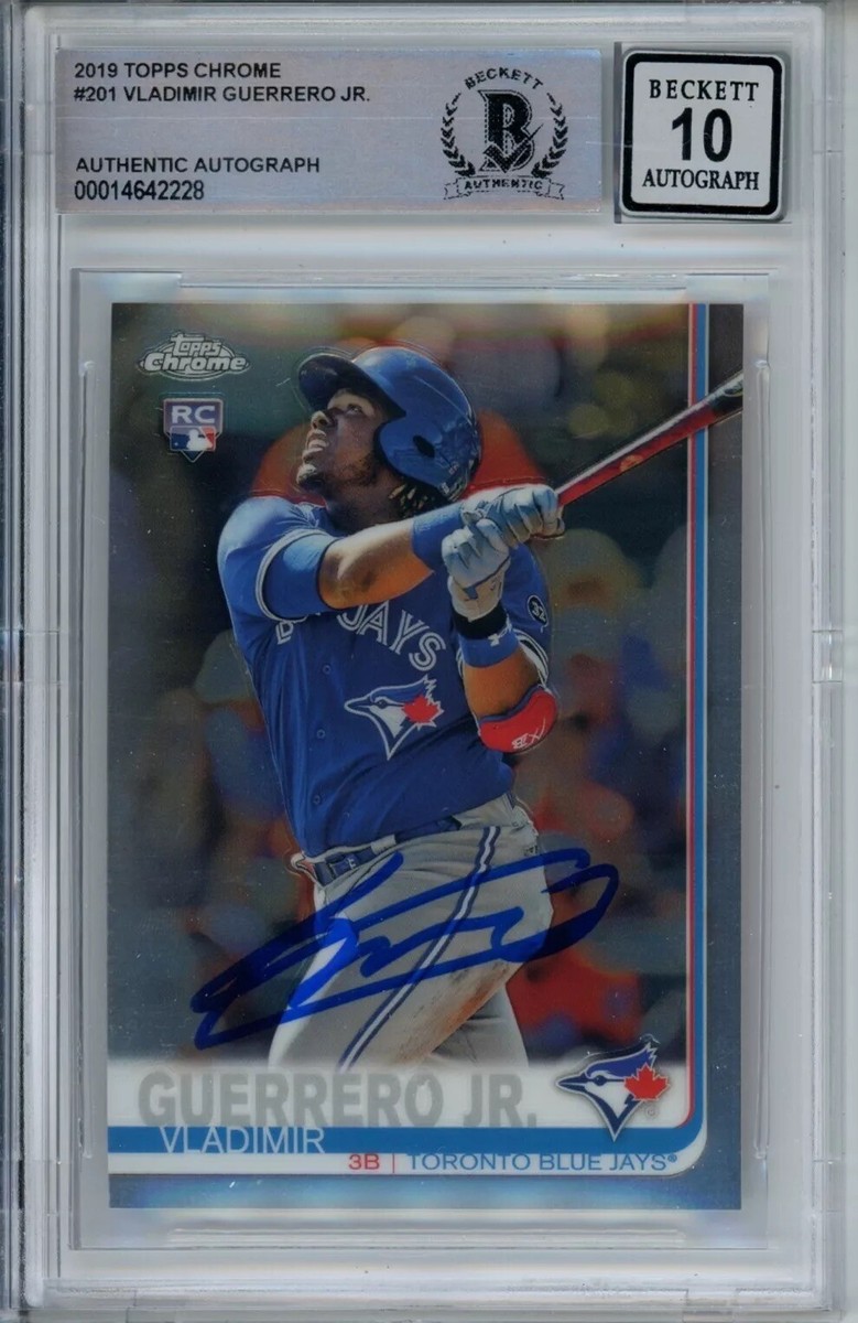 VLADIMIR GUERRERO JR SIGNED 2019 TOPPS CHROME #201 ROOKIE