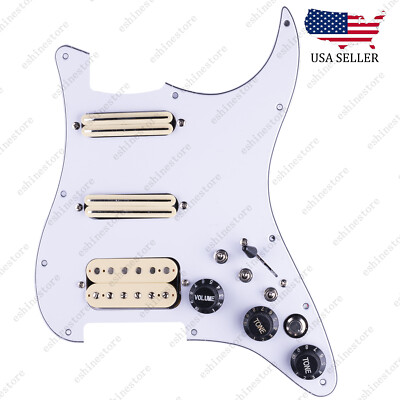 Guitar Hss Loaded Prewired Pickguard with Multi Switches For Strat St Beige01