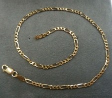 Anklet 9ct Gold 25.5cm long Figaro Link  Gift Boxed Hallmarked Ankle Bracelet