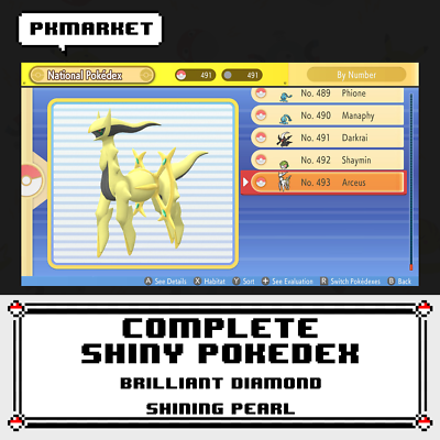 Pokemon Brilliant Diamond Shining Pearl Complete Shiny Pokedex