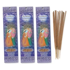 Prabhuji's Gifts Lalita Hand-Rolled Spiritual Incense Sticks - 3 pack of 10