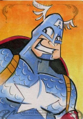 Upper Deck Marvel Masterpieces 2018 Sketchkarte von Mike Hampton Captain America
