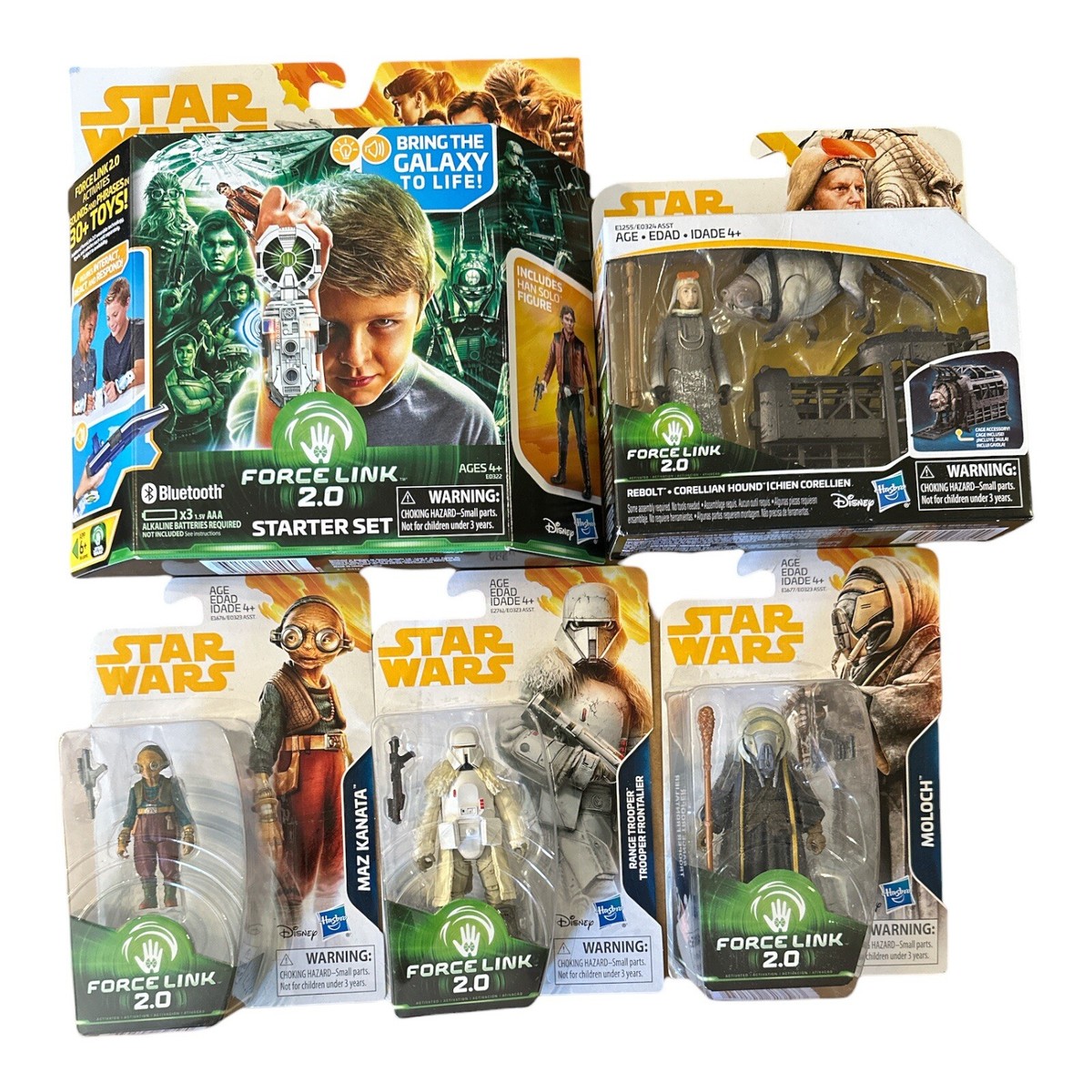 Star Wars Figure Force Link 2.0 Han Solo Starter Set Lot Reboot