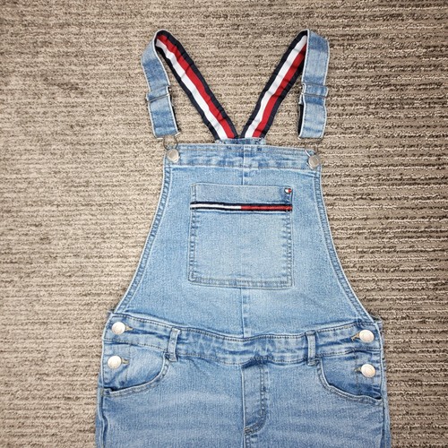 Tommy Hilfiger Size 12 Girls Overall Jeans Shoulder Strap Blue Denim - Picture 5 of 9