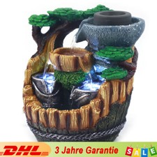 Zimmerbrunnen Innen Tischbrunnen Desktop Wasserfall mit LED Beleuchtung Brunnen