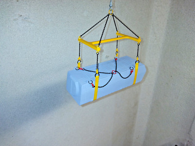 Crane I-Beam Lifting Frame Set w/Straps In Authentic Liebherr Yellow 1/50 1/48th