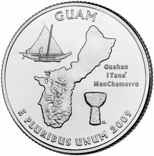 2009 P&D Guam Quarters (2)Uncirculated Coins from US Mint roll !Free Shipping! - Picture 3 of 6