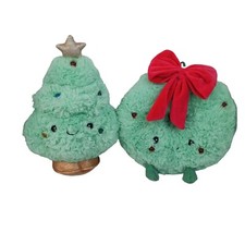 11" Green Plush Wreath  Tree Glow Brights Plush Lights Sound FAO Christmas Set