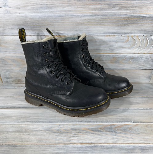 Dr.Martens 1460 Serena Fur-Lined Women's Leather Boots Black Casual