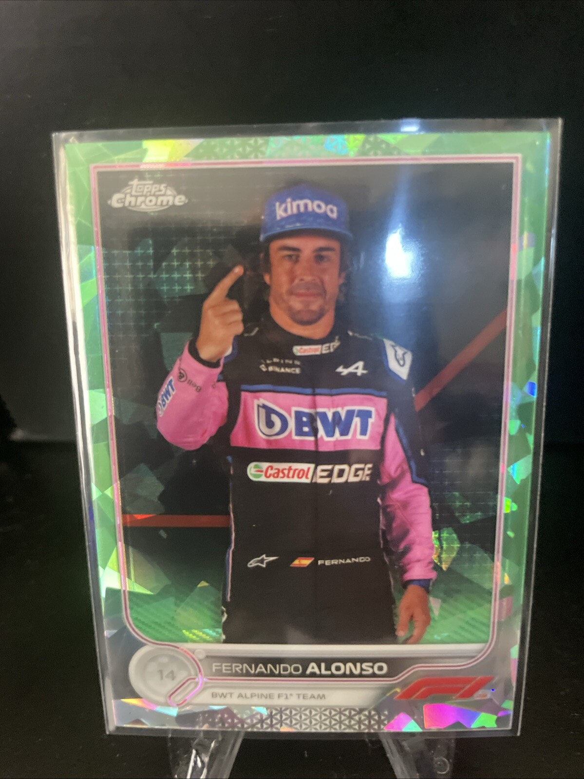 2022 Topps Chrome Formula 1 F1 #13 Sapphire Fernando Alonso Green /75