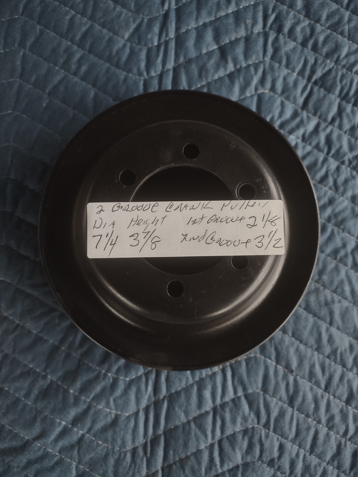 MoPar four 2 Groove crank pulley 7 1/4 ×3 7/8  inch see pics for more detail