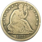 1872-CC Seated Liberty Half Dollar 50C Carson City Coin - Fine Details