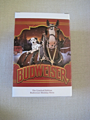 Budweiser 43rd Anniversary Edition Holiday Beer Stein Mug 2002 NIB w/Certificate
