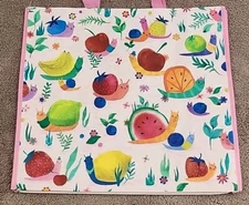 TJ MAXX Happy Snails With Fruit Shells - Large Reusable Shopping Tote Eco Bag