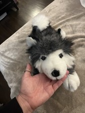FAO Schwarz Husky Wolf Laying Plush Stuffed Animal 20  Long Plushie Softy Toy LG