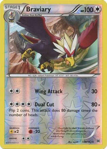 Pokemon XY Breakthrough Braviary Rare Reverse Holo 130/162